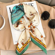 LuxeSilk Luxury Silk Shawl Square Scarf Versatile Satin Wrap For Neckerchief Hair Band Headband Bandana 70x70cm