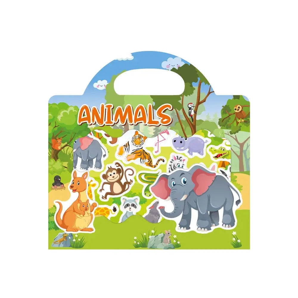 Reusable Scene Sticker Books For Kids Diy Puzzle Stickers Cartoon Animals Learning Cognition Toys Gift