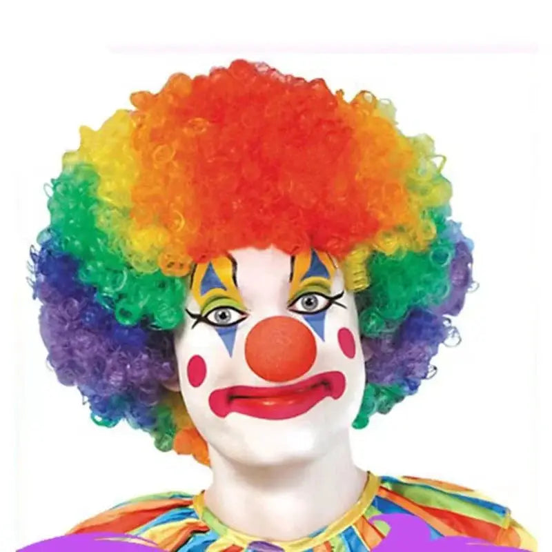 Clown wig rainbow colorful curls for party Halloween by Simples Market