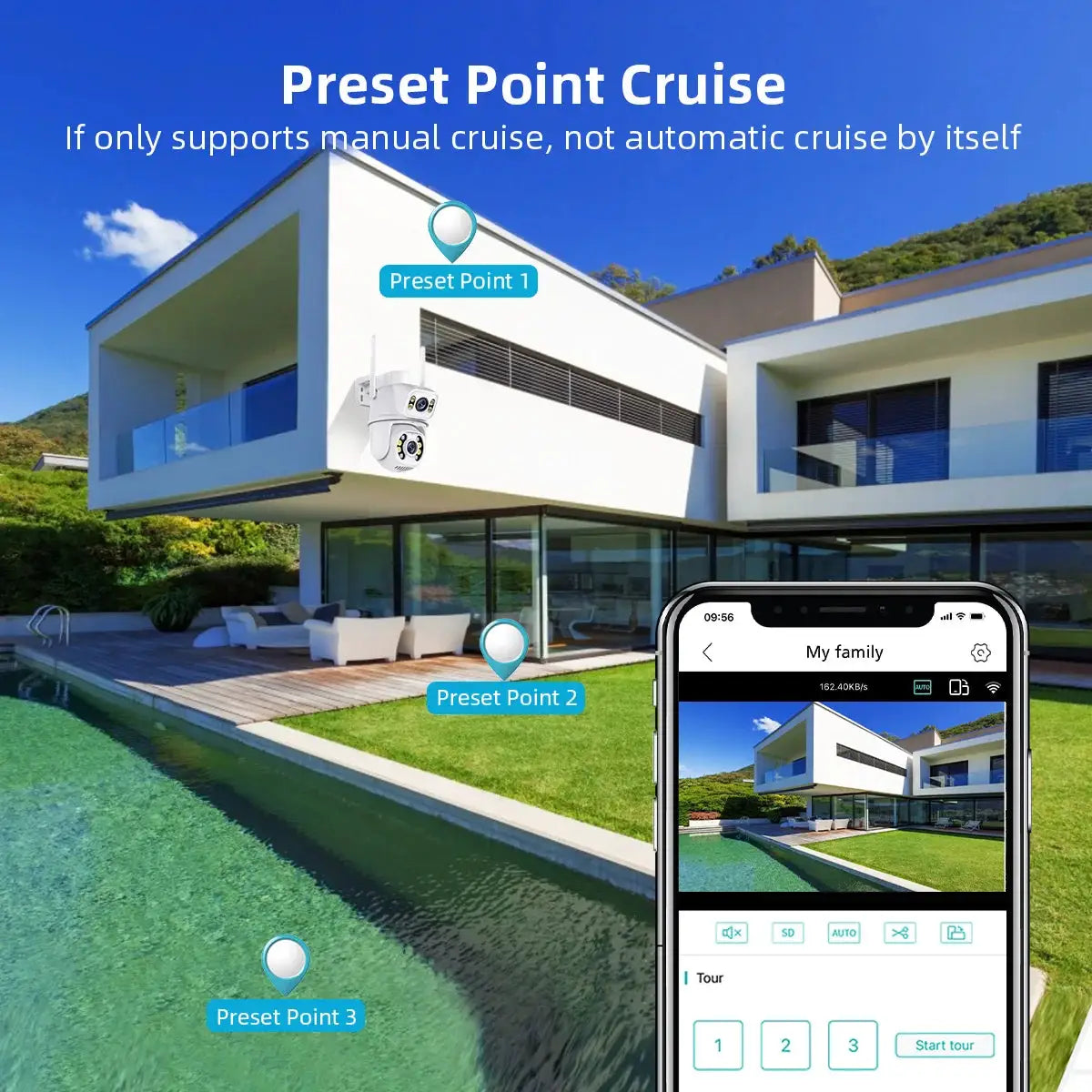 Simples Market 4K outdoor wireless dual-lens security IP camera with PTZ and auto-tracking.