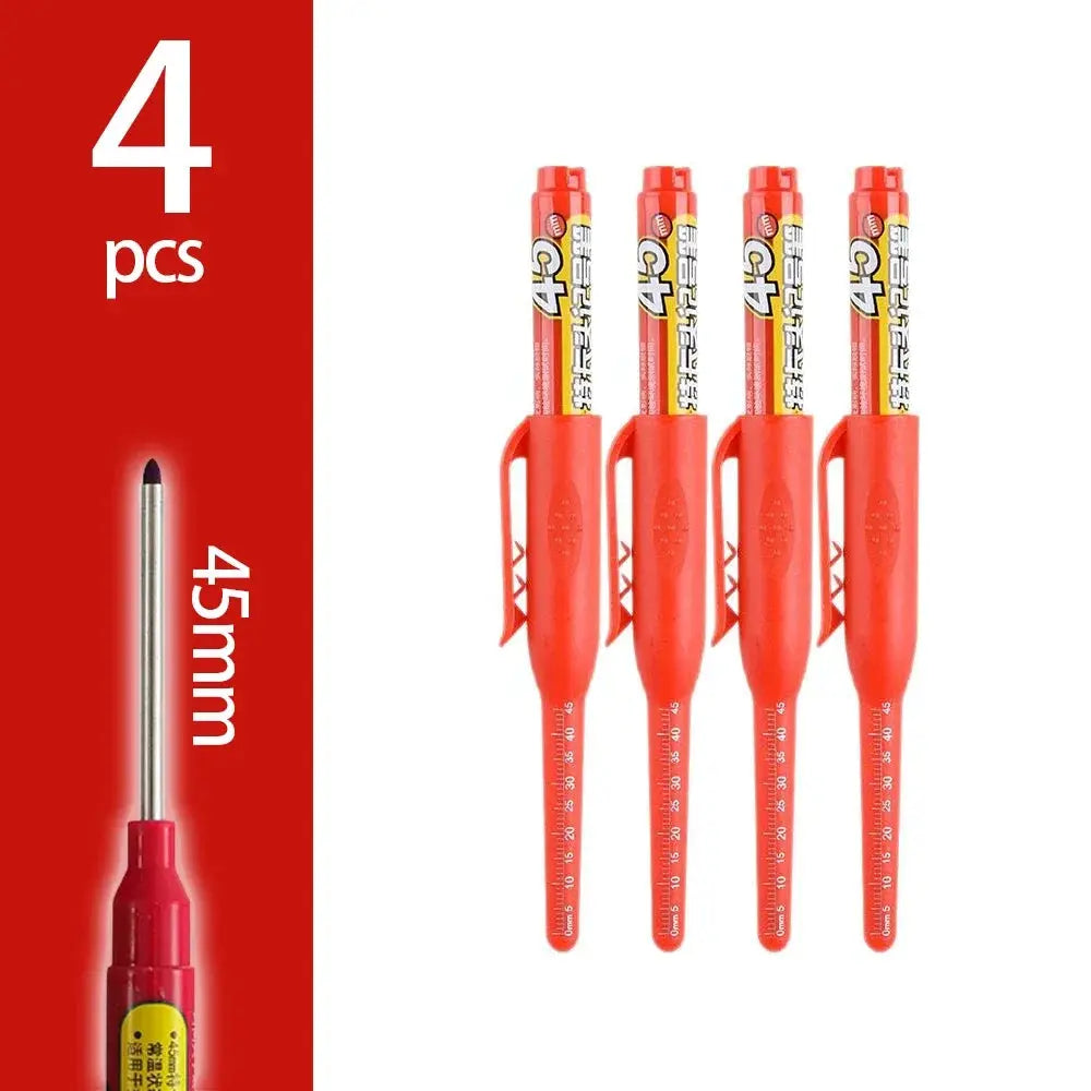 Carpenter marker pens, red, 45mm nib, 4 pcs set, Simples Market
