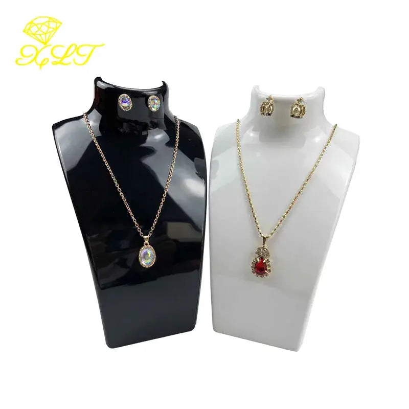Four Color Acrylic Mannequin Jewelry Display Stand for Necklaces Pendants and Earrings