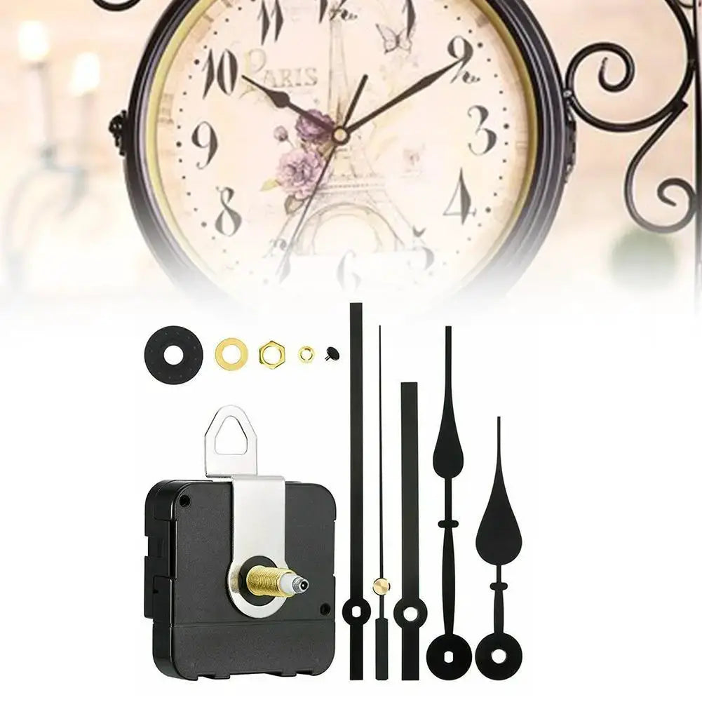 Clock movement kit by Simples Market with silent quartz mechanism and assorted hands and mounting hardware