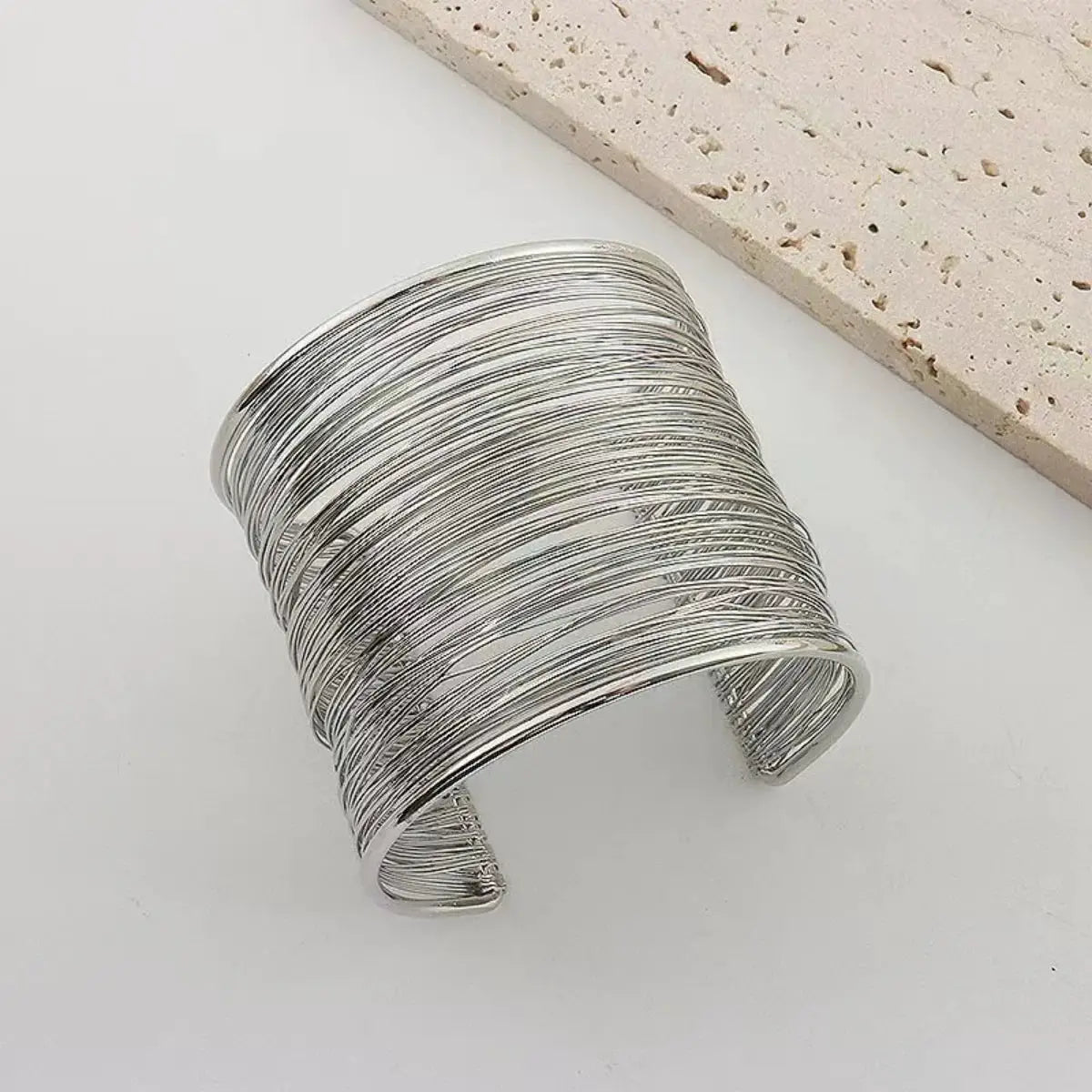 Vintage Hyperbolic Layered Wide Wire Bracelet Cuff Bangle For Women Exaggerated Wrist Wrap Hand Jewelry Gift