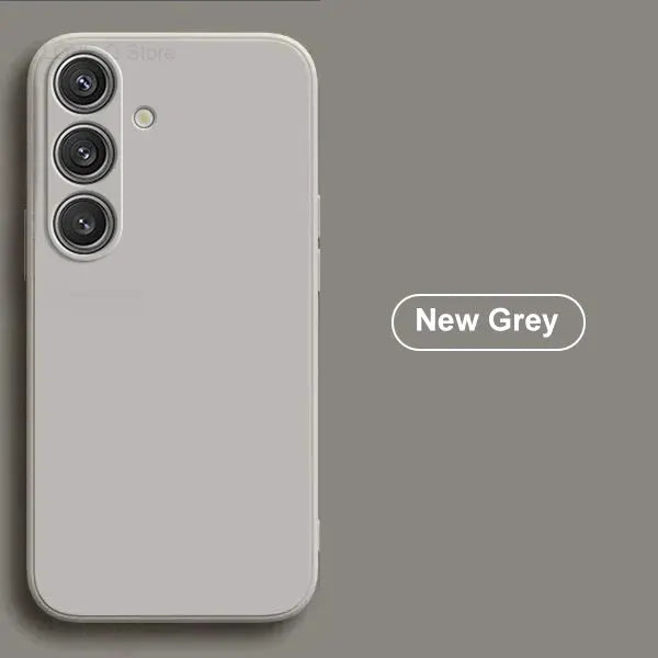 S26/S25 Ultra square liquid silicone phone case in New Grey for Samsung Galaxy S22–S26 by Simples Market