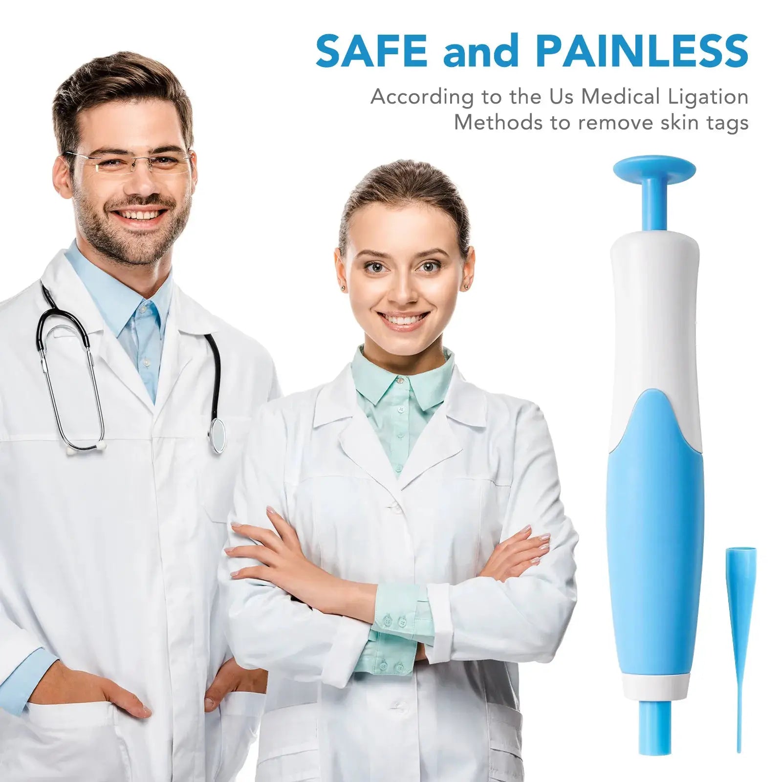 2 In 1 Auto Skin Tag Removal Tool Kit Painless Mole Wart Removal Pen With Cleansing Swabs Facial Skin Care Tool