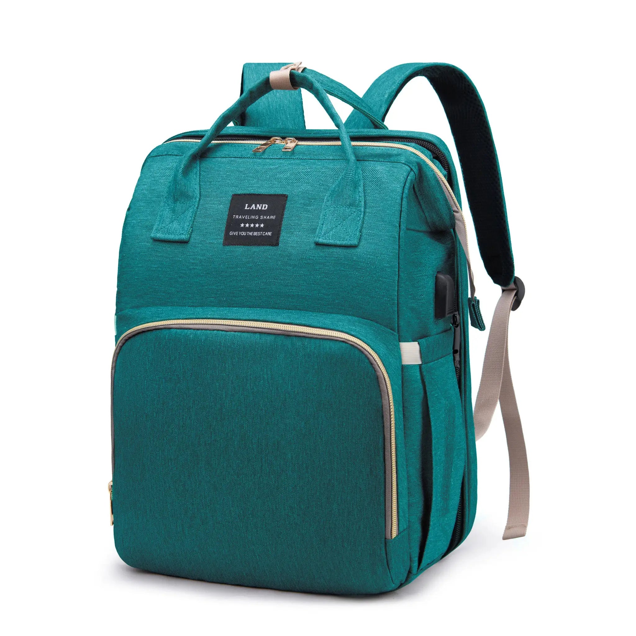 Mommy Bag Backpack With Portable Folding Crib And Large Capacity Diaper Bag For Travel And Outings