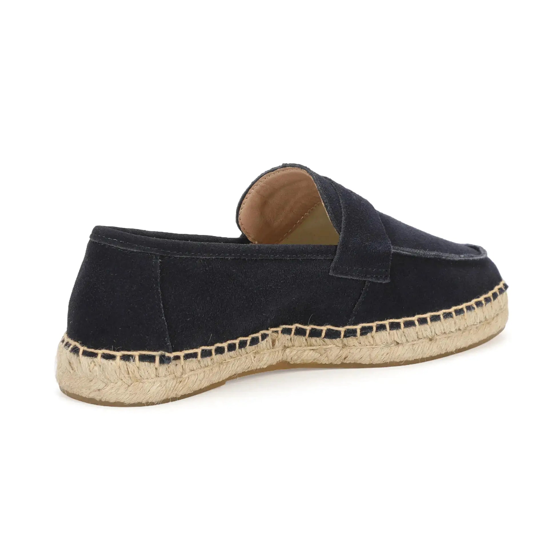 Simples Market men's navy suede jute espadrille slip-on loafer with tan insole