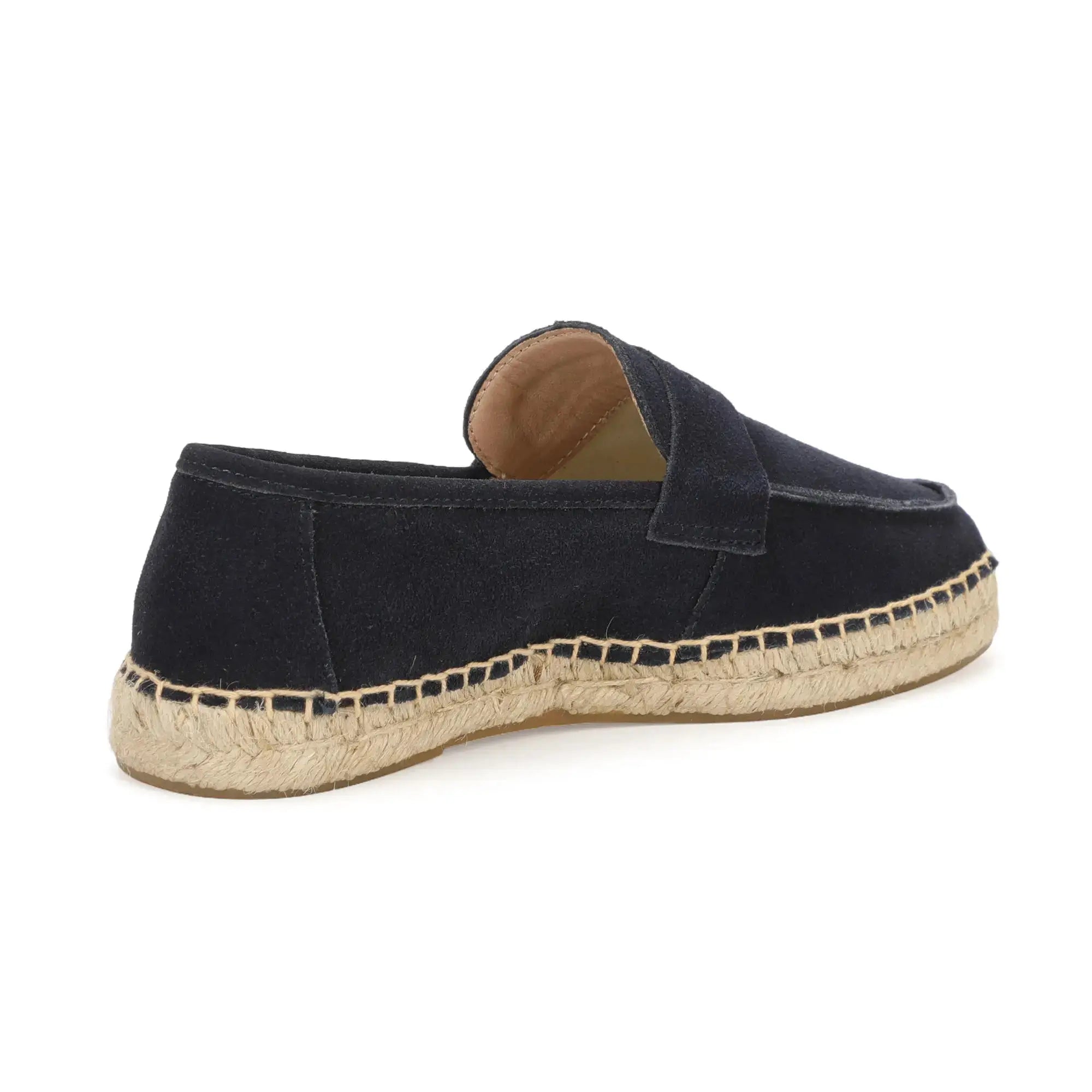 Simples Market men's navy suede jute espadrille slip-on loafer with tan insole