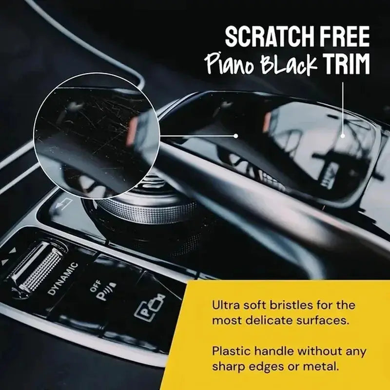 Three Piece Car Exterior And Interior Detail Brush Set With Boar Hair Bristles For Auto Detailing And Dashboard Cleaning