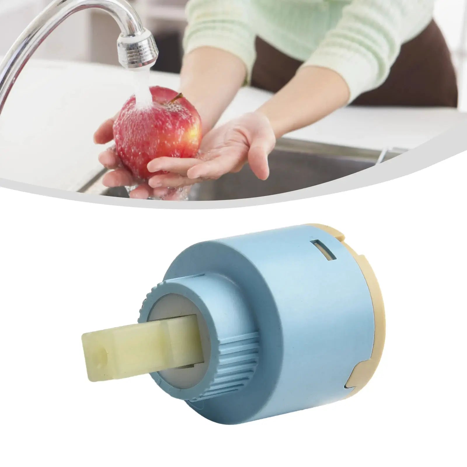 1pc ceramic faucet cartridge valve spool 35/40mm, blue body with beige end cap