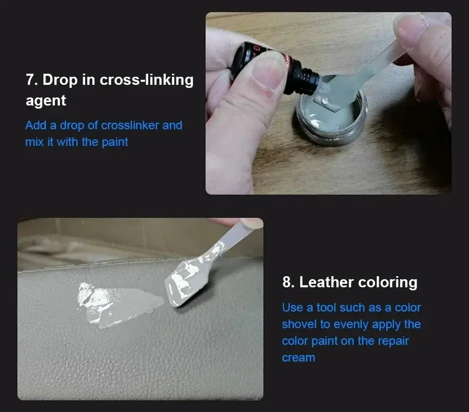 Simples Market professional liquid leather repair kit for cars and sofas with cross-linking agent and color cream
