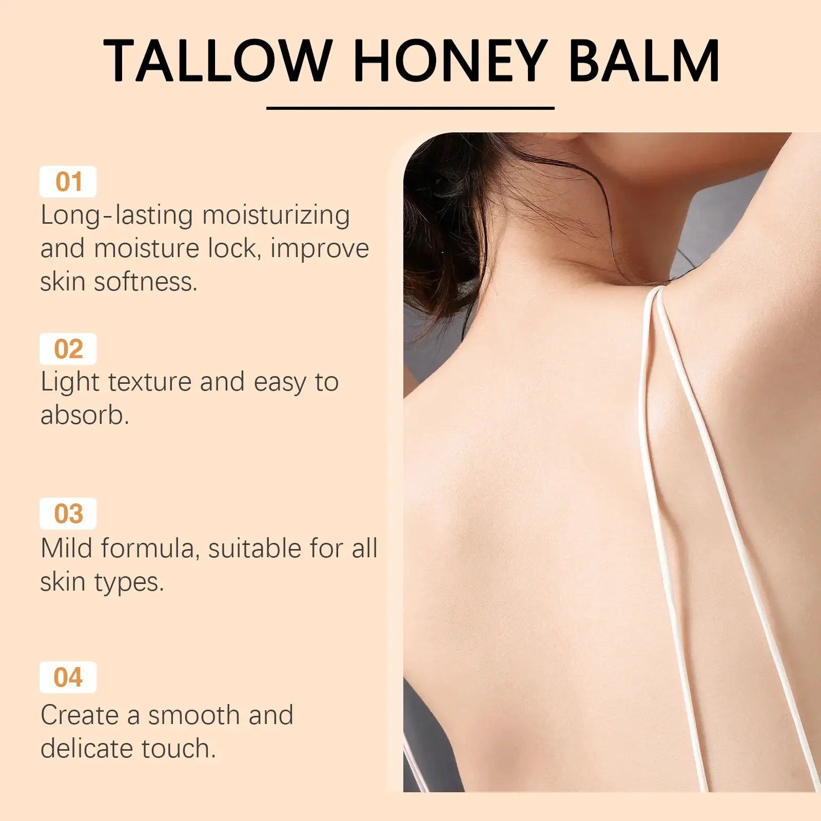 PureGlow Naturals Beef Tallow Honey Cream Glow Deep Hydration Elasticity Boost Brightening Firming For Face And Body
