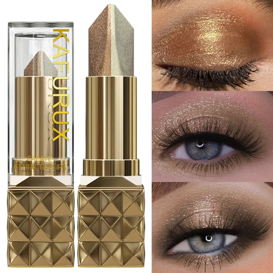 NovaBeauty Two Color Eye Shadow Stick Shimmer Glitter Brown Dimensional Natural Look All Day Waterproof