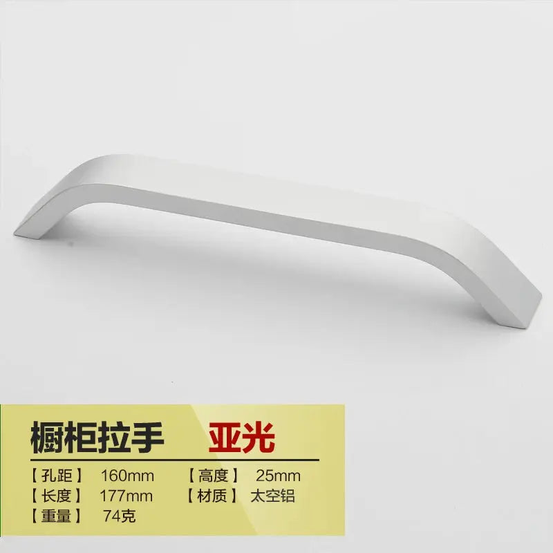 Black Aluminum Alloy Cabinet Knobs and Handles Set for Cabinet and Drawer Pulls 96mm 128mm 160mm 192mm