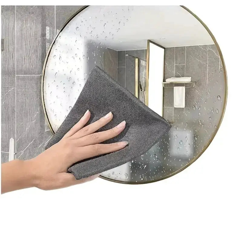 Magic Glass Cleaning Cloth, thick gray dual-sided towel for streak-free window cleaning.