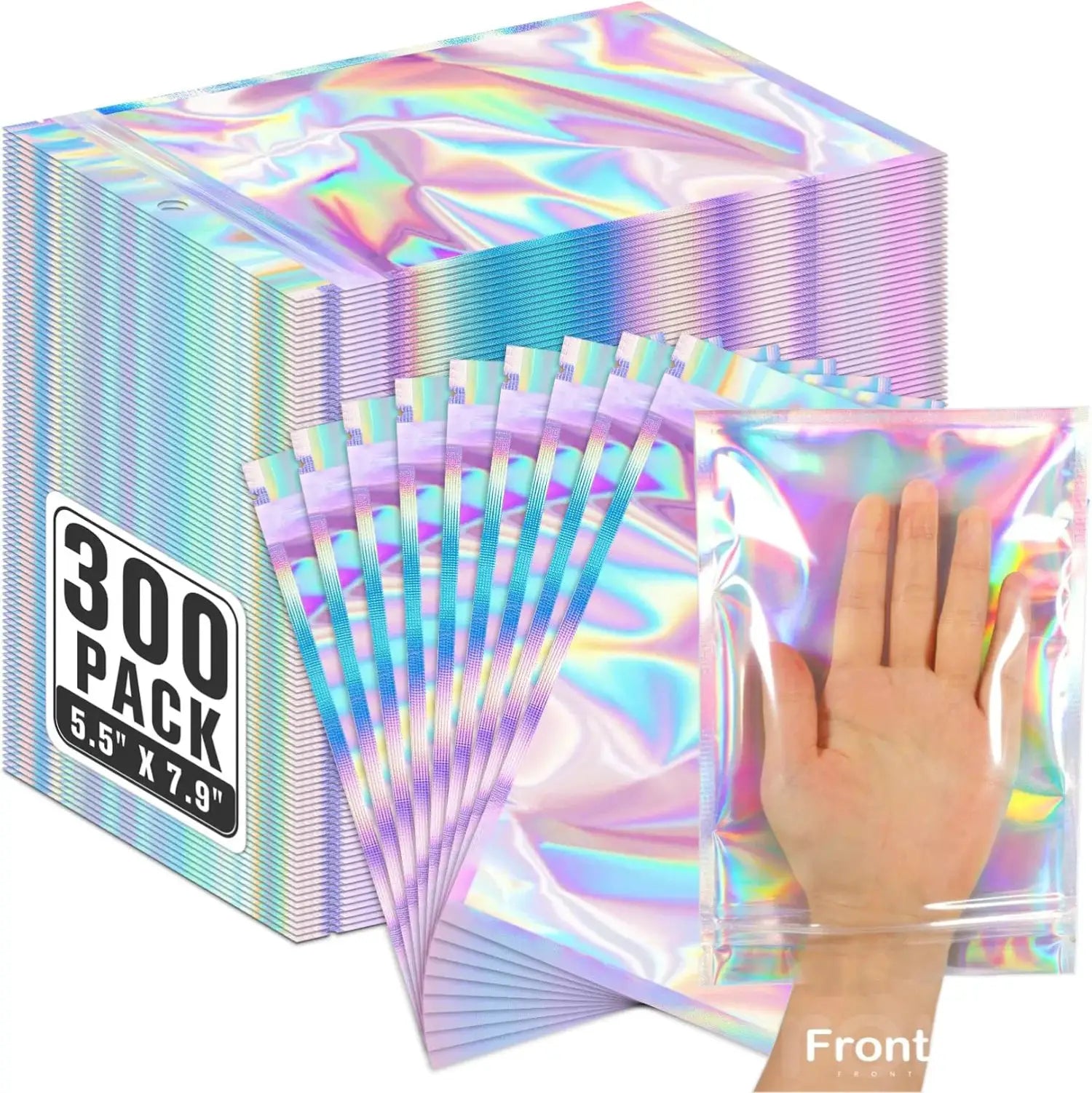 Laser Sealing Bags Holographic Plastic Pouches Resealable For Jewelry Gift Packaging Food Candy Kitchen Storage