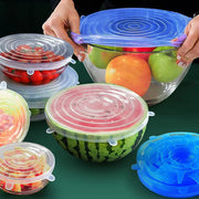 6 Pack Silicone Stretch Lids For Bowls And Containers Kitchen Microwave Covers Universal Fit Airtight Food Storage Lids