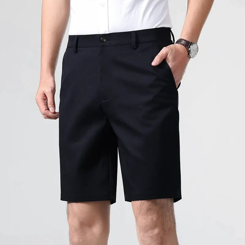 Simples Market New Classic Fit men's stretch Bermuda shorts, black lightweight quick-dry