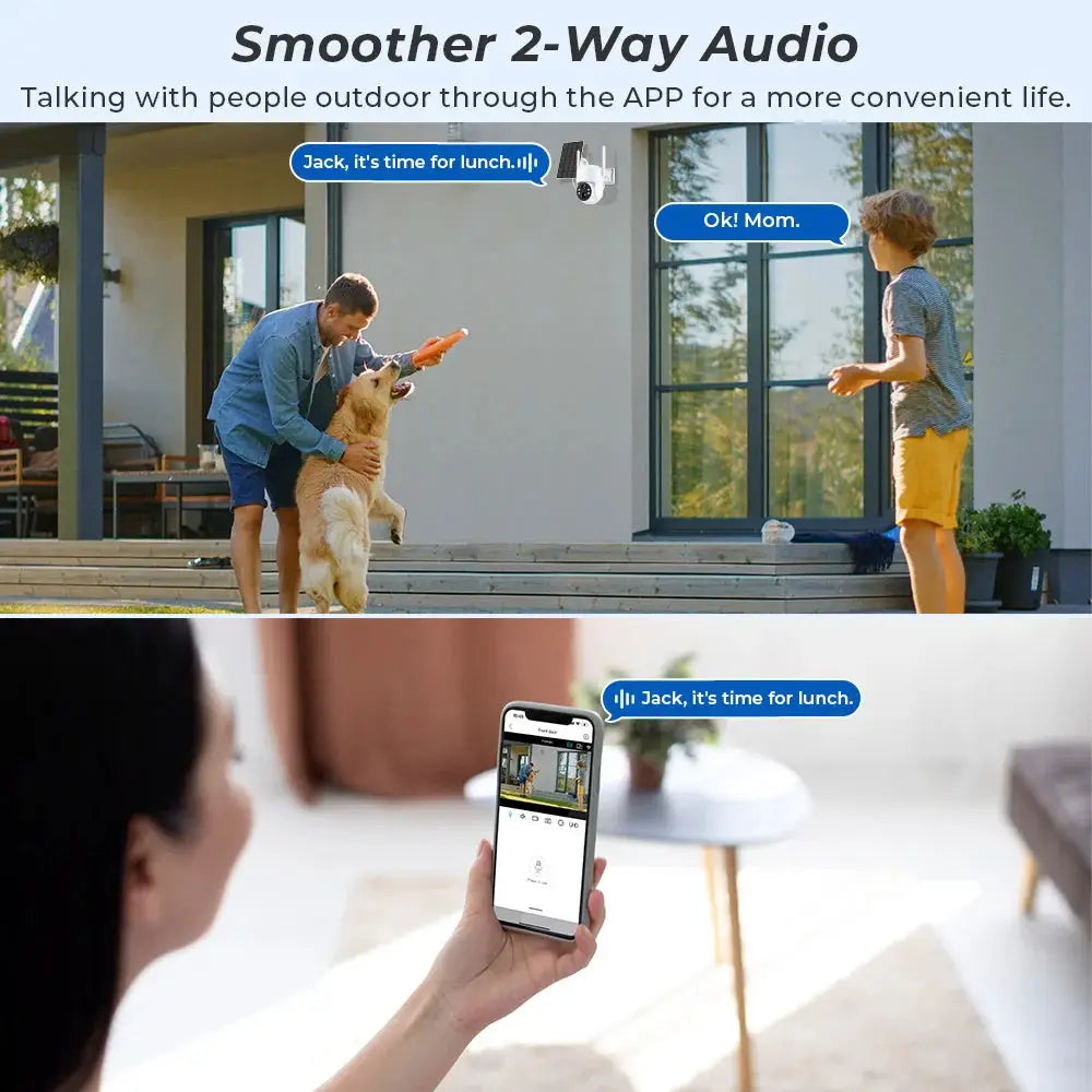 WiFi PTZ Outdoor Solar IP Camera, 4MP with built-in battery, two-way audio and app control by Simples Market