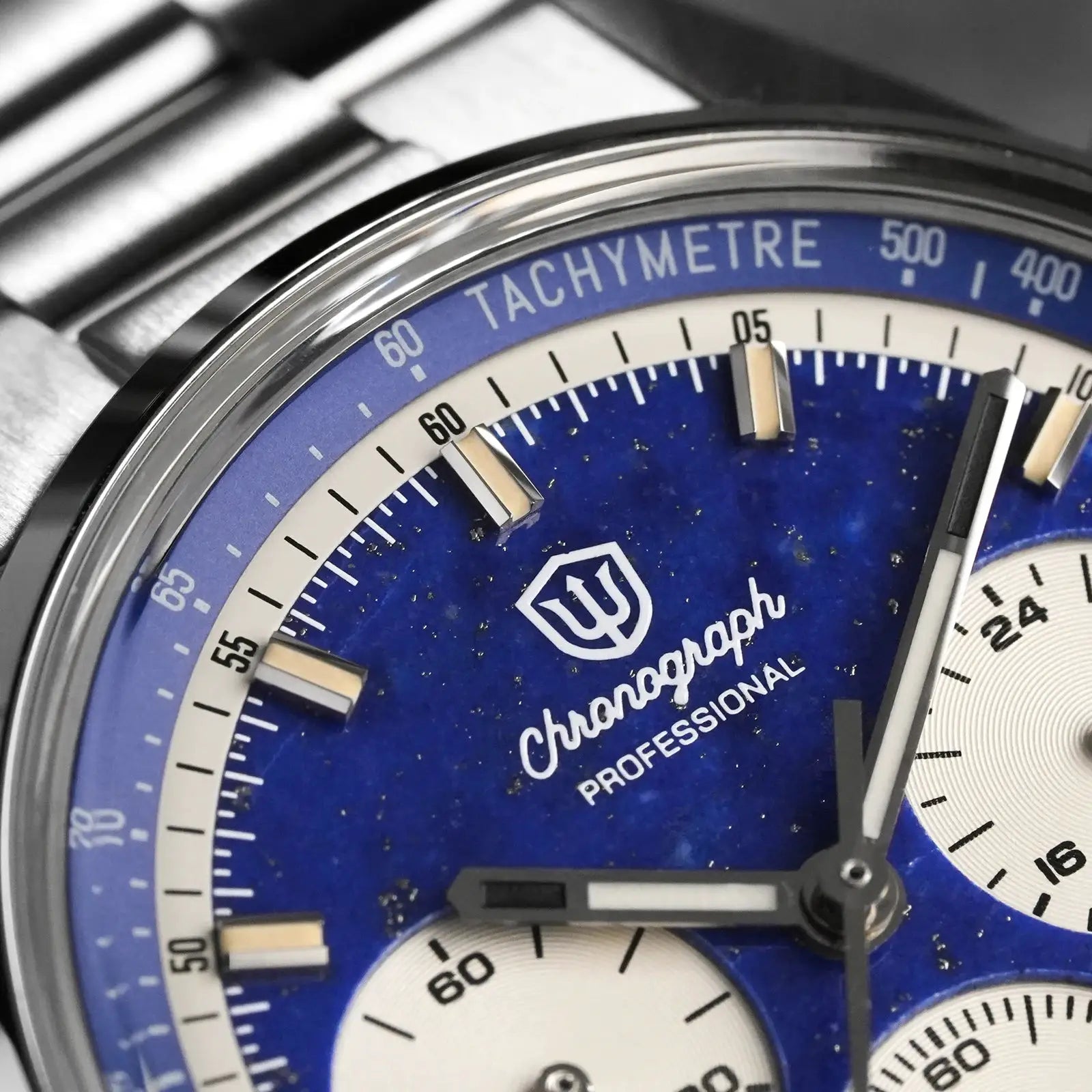 Watchdives WD0526 VK63 mecha quartz chronograph watch with blue dial, stainless steel case and bracelet, sapphire crystal