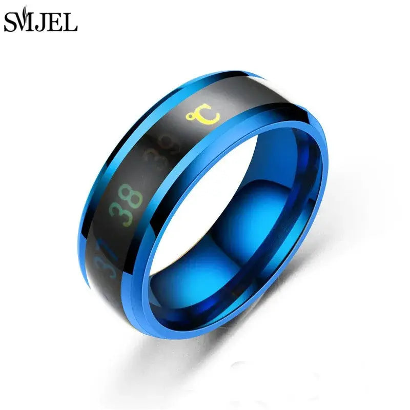 Smart Stainless Steel Sensor Body Temperature Ring With Real Time Display For Couples Multifunctional Monitoring