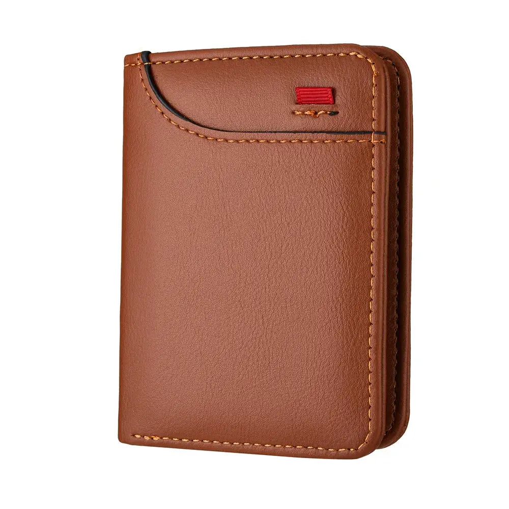 Men's vertical card wallet by Simples Market in brown leather