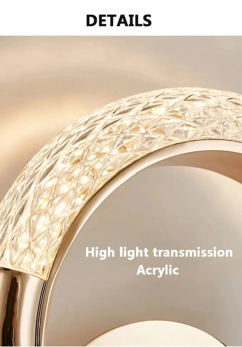 Wall lamp by Simples Market with iron base and acrylic crystal-pattern lampshade, LED