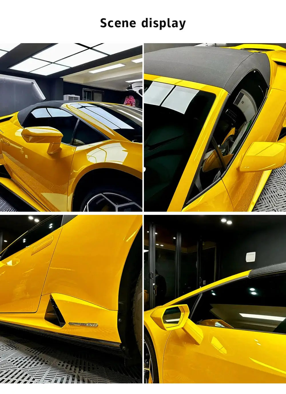 Glossy yellow car wrap vinyl film by Simples Market