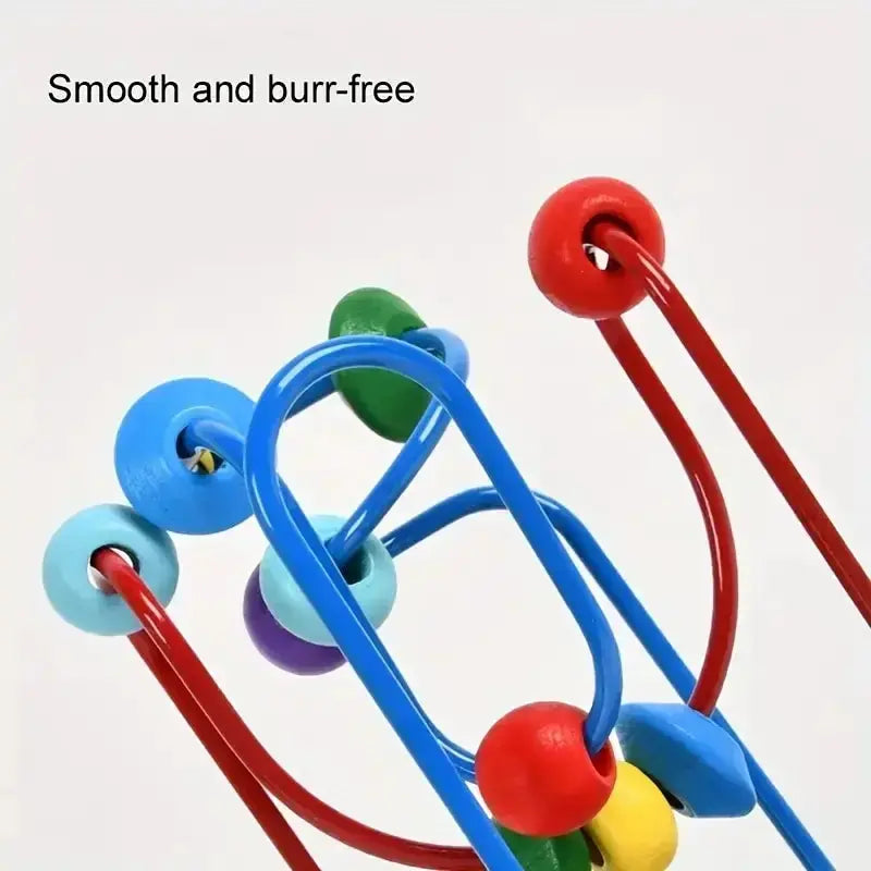 Colorful Wooden Roller Coaster Bead Maze Educational Circle Toy for Preschool Learning and Fine Motor Skills