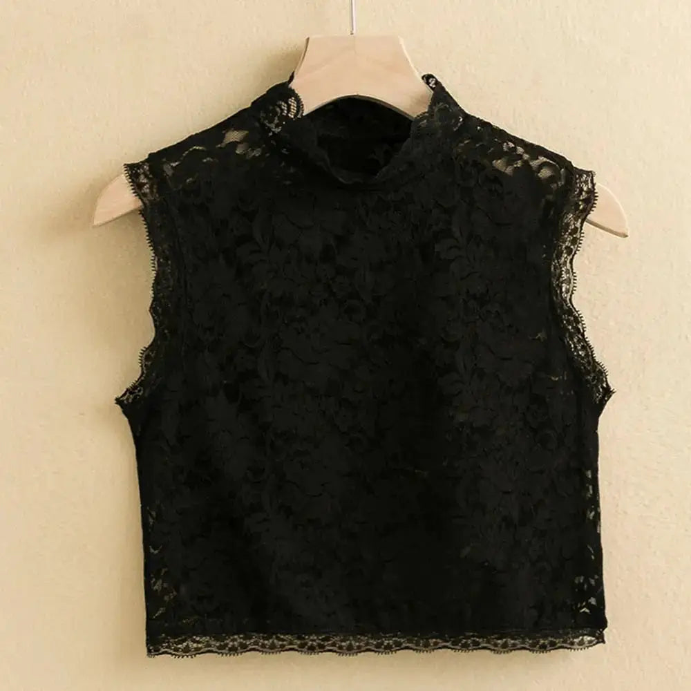 Detachable Lace Floral Fake Collar For Women Gauzy False Collar All Match Slim Lace Tank Top Accessory