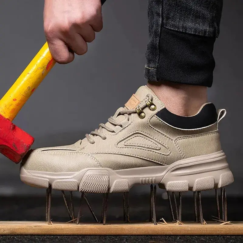 Men Safety Shoes Steel Wire Rotary Buckle Indestructible Work Sneakers Anti Smash Anti Puncture