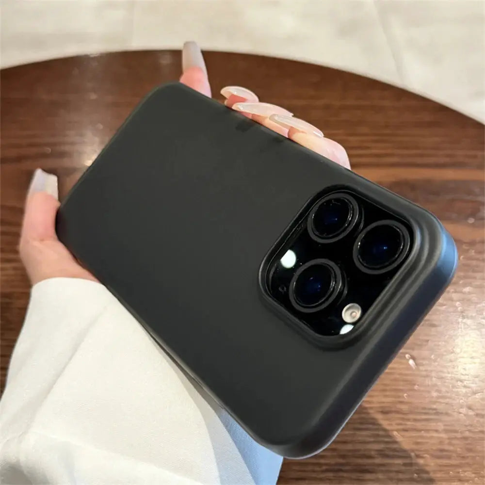 Simples Market black soft-matte silicone bumper case for iPhone with triple-camera cutout