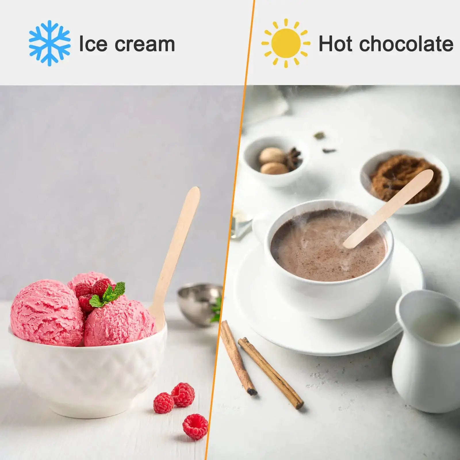 Disposable Wooden Spoons Set 50 100 Pcs For Tasting Yogurt Ice Cream Desserts Forks Wedding Party Tableware