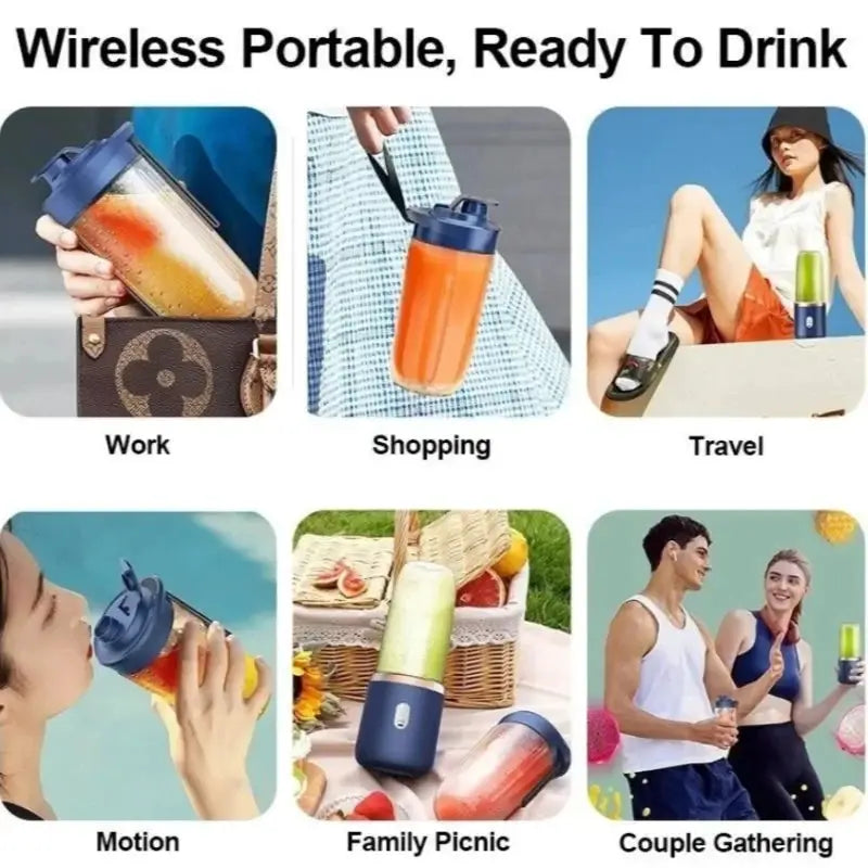 Portable 400ML Electric Juicer And Blender Milkshake Maker Double Cup