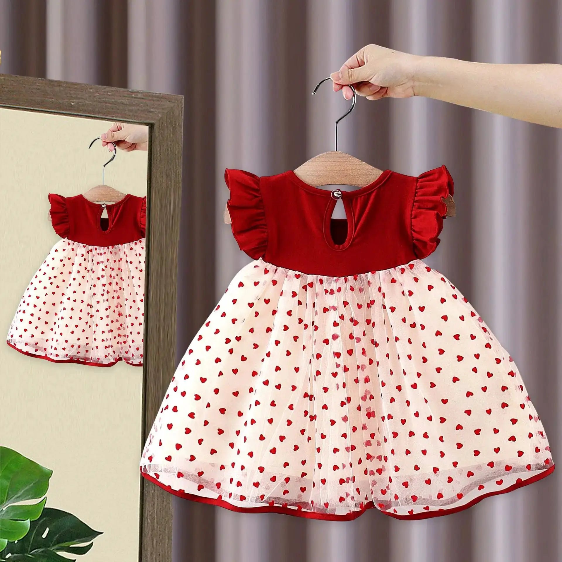 Summer Baby Girl Dress 0 To 3 Years Bow Flying Sleeves Princess Korean Edition Little Love Birthday Dress
