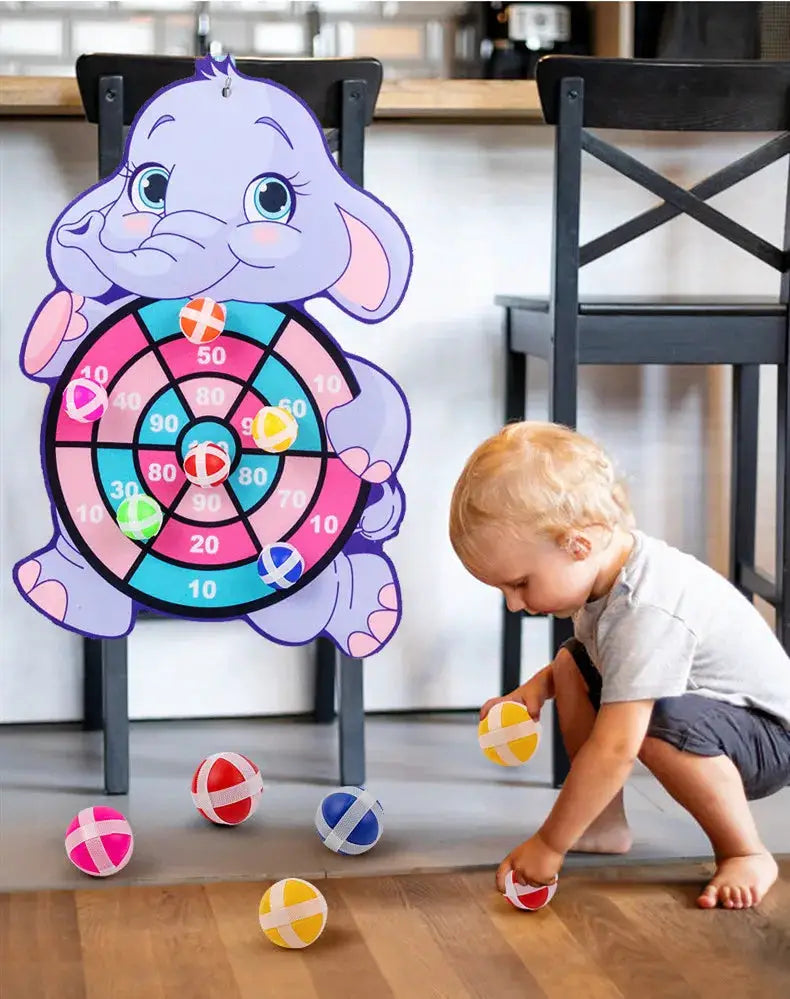 Montessori Cartoon Animal Dart Board Sticky Ball Toy For 2 To 4 Year Old Kids Family Educational Fun