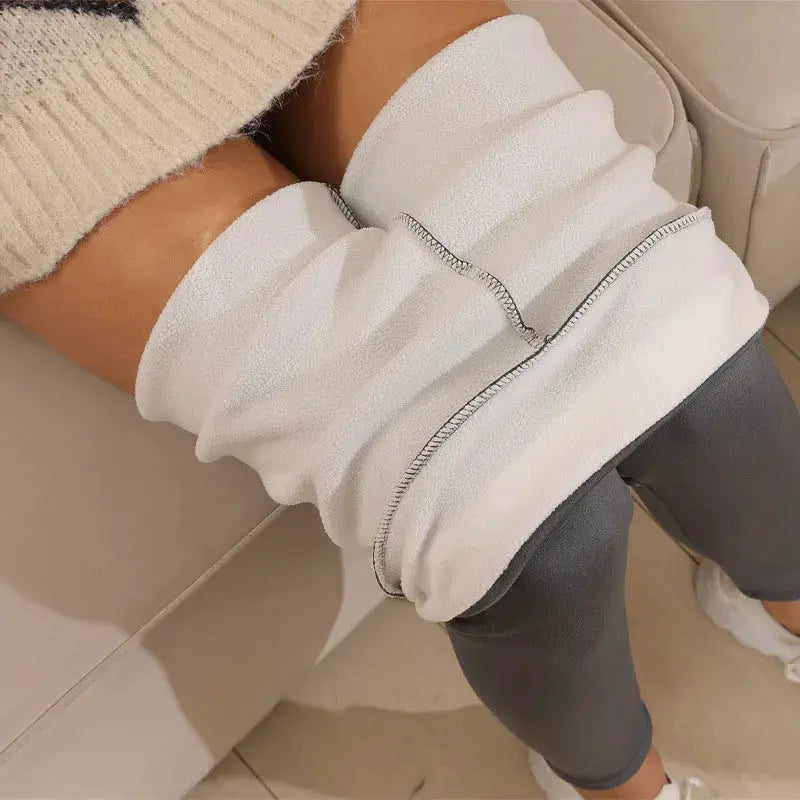 LuxeLamb Lamb Fleece Ankle Length Leggings For Women Seamless High Waist Thermal Warm Winter Tights