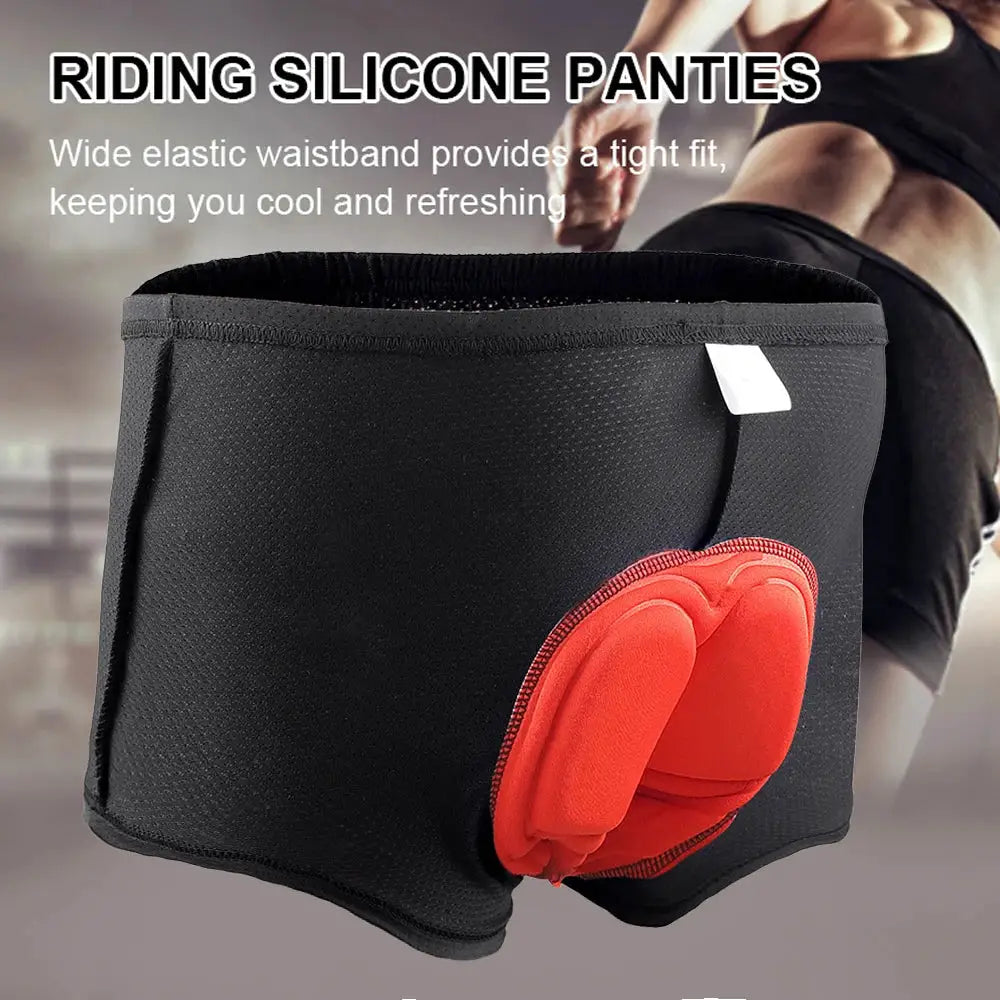 1pc men's cycling shorts with 4D padded insert, black with red pad, lightweight breathable quick-dry