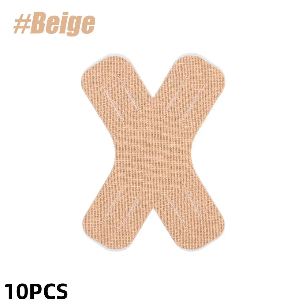 Simples Market beige kinesiology tape strips, 10pcs elastic waterproof athletic tape for knee, shoulder, and elbow
