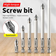 6 Piece Non Slip Magnetic Cross Head Screwdriver Bit Set for Household Electric Screwdrivers High Hardness S2 Alloy