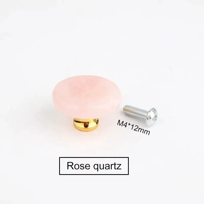 Light Luxury Natural Stone Crystal Aura Handle For Kitchen Cabinet Doors And Drawers And Jewelry Boxes