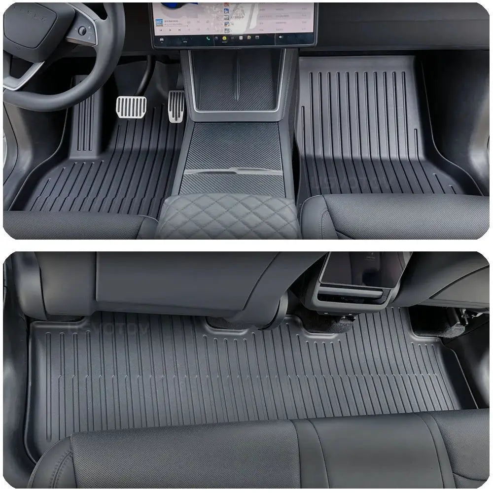 Juniper TPE all-weather floor mats and cargo liner set for Tesla Model Y (2025–2026), front and rear mats