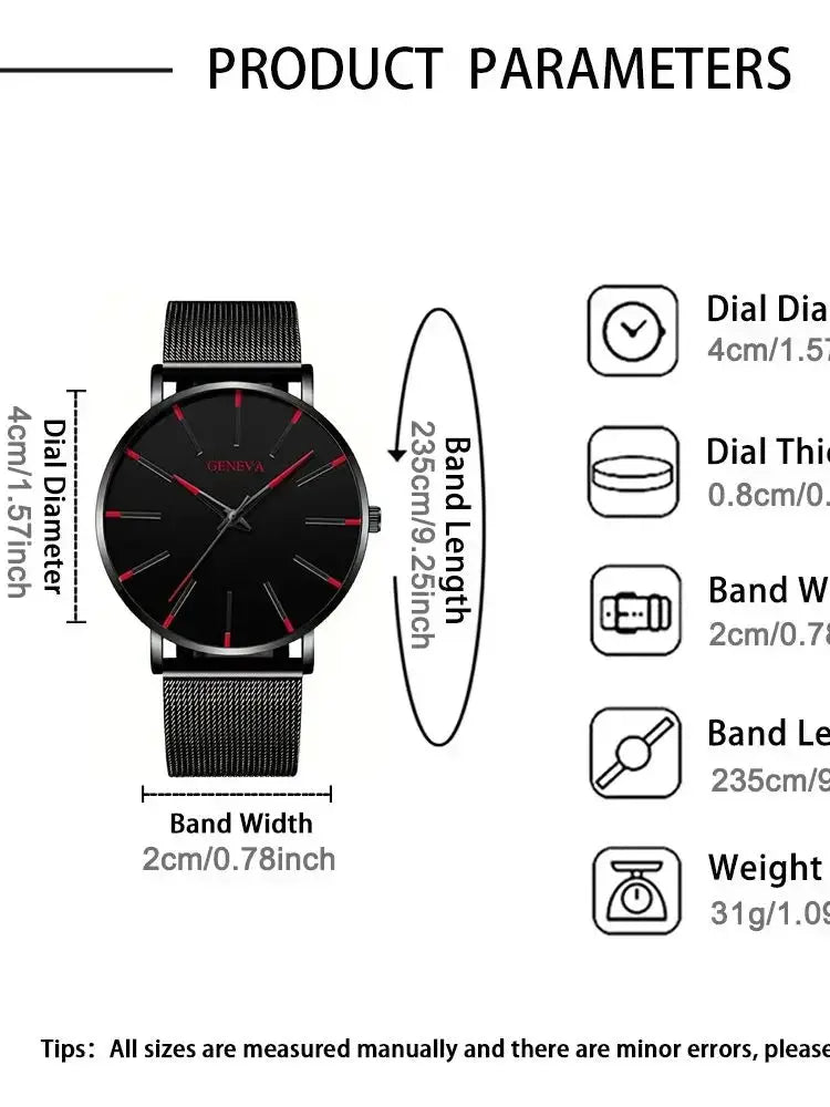 Minimalist Mens Fashion Ultra Thin Watches Simple Men Business Stainless Steel Mesh Belt Quartz Wrist Watch Relogio Masculino