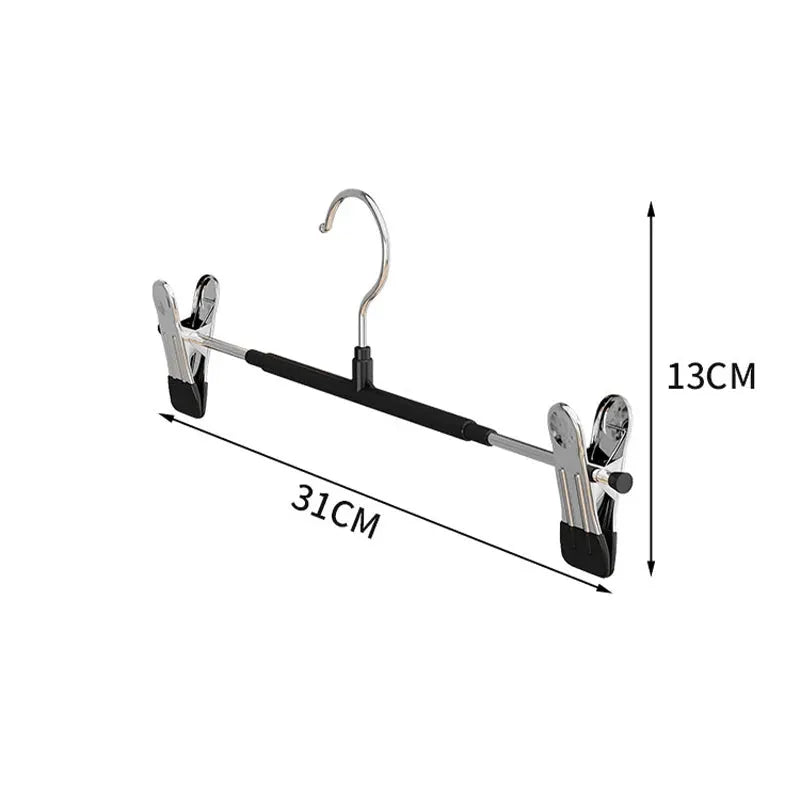 ClosetEase Five Pieces Adjustable Pants And Skirt Hangers With Non Slip Clips For Women Secure Grip To Prevent Slips