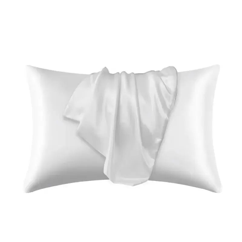 Silk pillowcase, white color, Standard/Queen size, 1pc