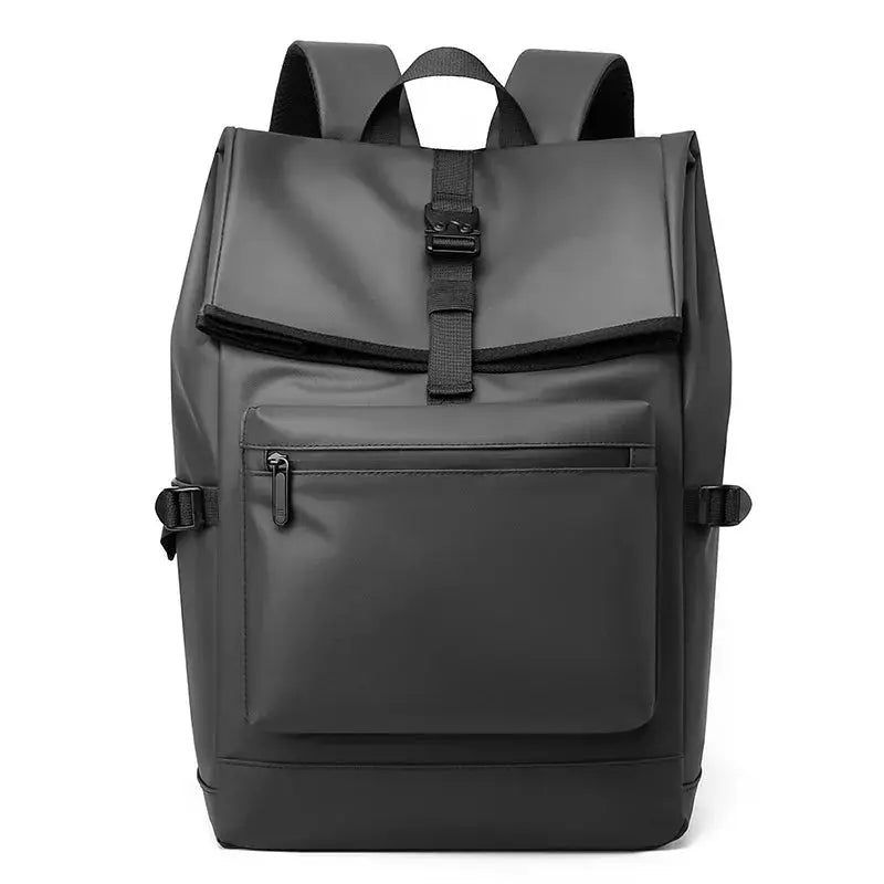Simples Market 17-inch urban men’s business backpack in gray with large capacity and front zip pocket