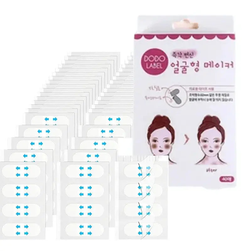 White V Lift face tape sheets (30/20/10), invisible breathable adhesive for chin lifting, Simples Market