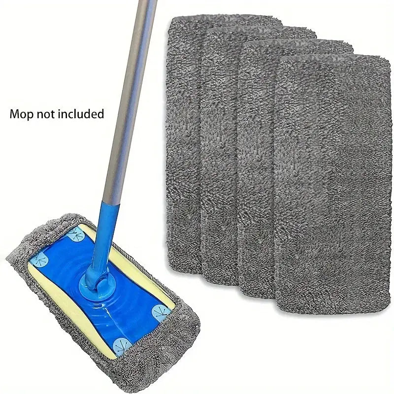 2pcs Simples Market microfiber mop replacement pads for flat floor mop; gray, washable, durable, high-absorption cloths