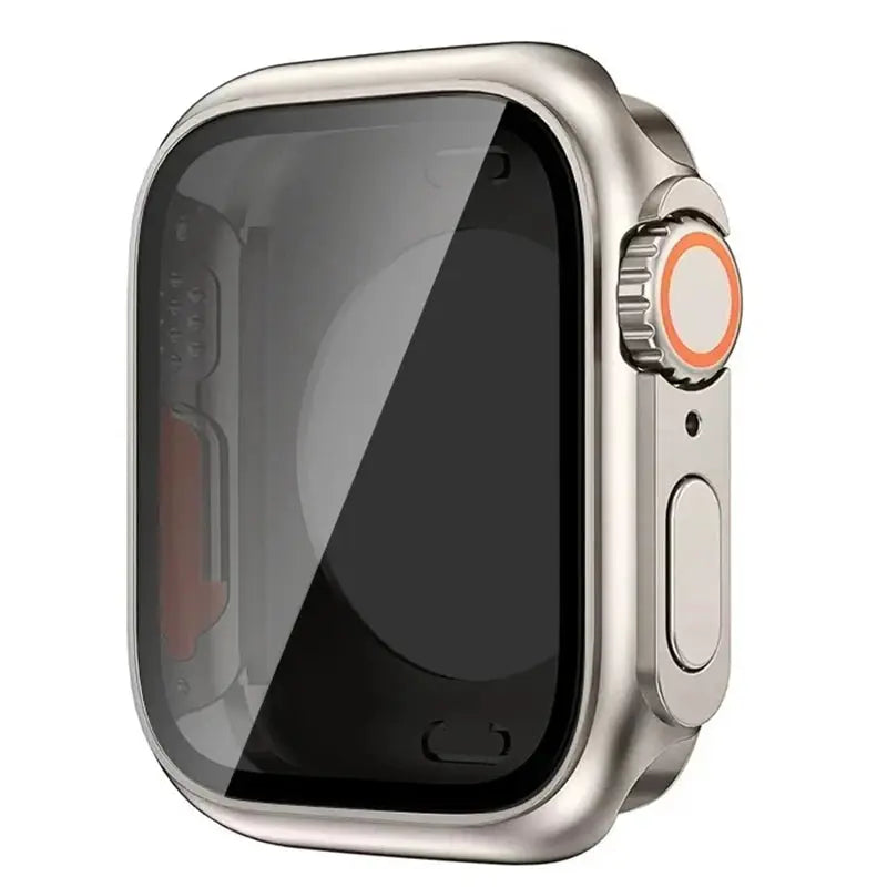 Apple Watch PC bumper case with front and rear screen protector for 40–46mm, silver finish